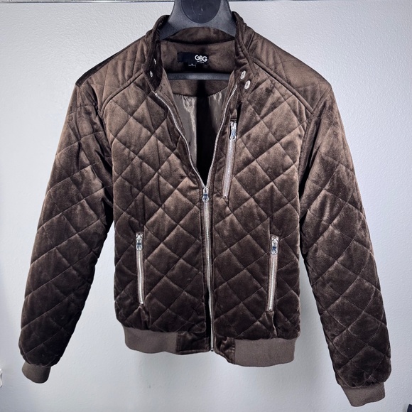 Medium GBG Los Angeles by Guess Quilted Velvet Full-Zip Bomber Jacket - Picture 2 of 12